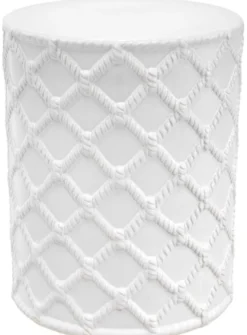 Casa Padrino Keramik Trommel Weiß Ø 36 x H. 45 cm - Designer Wohnzimmer Dekoration
