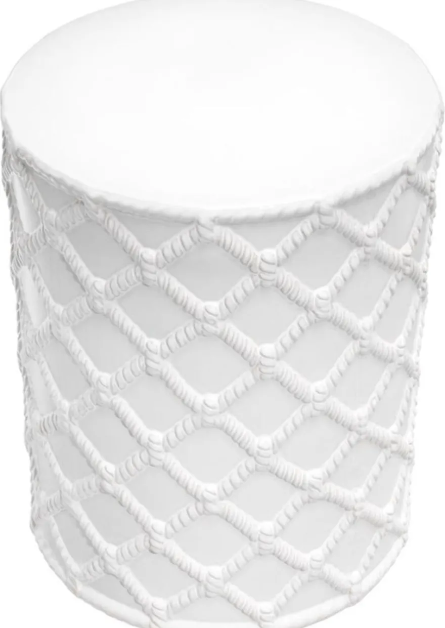 Casa Padrino Keramik Trommel Weiß Ø 36 x H. 45 cm - Designer Wohnzimmer Dekoration