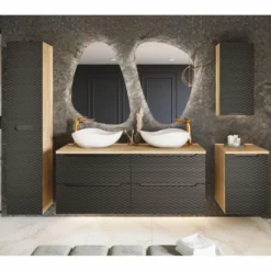 Casa Padrino Keramik Waschbecken Schale Hochglanz Weiß 51 cm - Badezimmer Accessoires