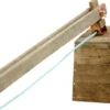 Casa Padrino Kiefernholz Tischleuchte Naturfarben 90 x 30 x H. 105 cm - Luxus Tischlampe mit aqua blauem Kabel