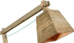Casa Padrino Kiefernholz Tischleuchte Naturfarben 90 x 30 x H. 105 cm - Luxus Tischlampe mit aqua blauem Kabel