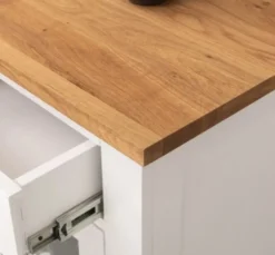 Casa Padrino Kommode im Landhausstil mit 2 Türen, 2 Schubladen und Eichenholzplatte, 100 x 65 x 90 cm