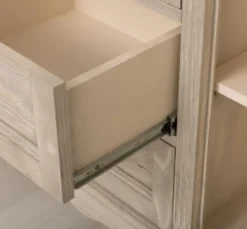 Casa Padrino Kommode im Landhausstil Silberfrost mit 2 Türen und 3 Schubladen, 158 x 48 x 89 cm