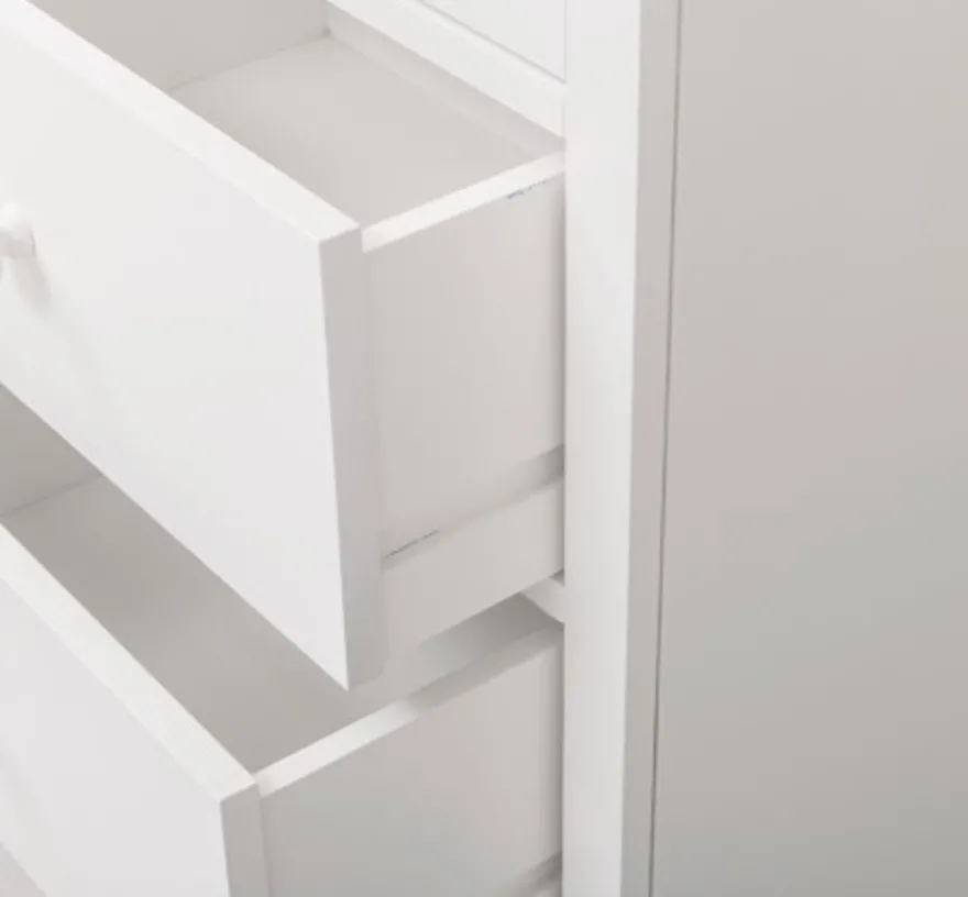 Casa Padrino Kommode im Landhausstil Weiß mit 5 Schubladen, 61 x 38 x 123 cm