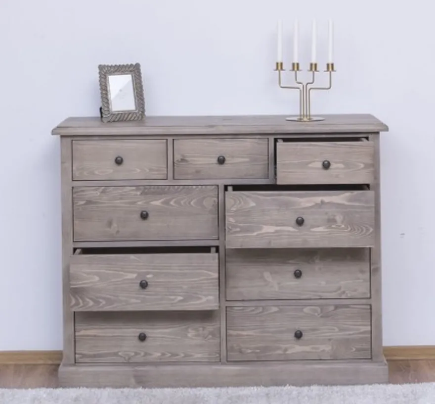 Casa Padrino Kommode im Landhausstil mit 9 Schubladen, 122 x 41 x 97 cm