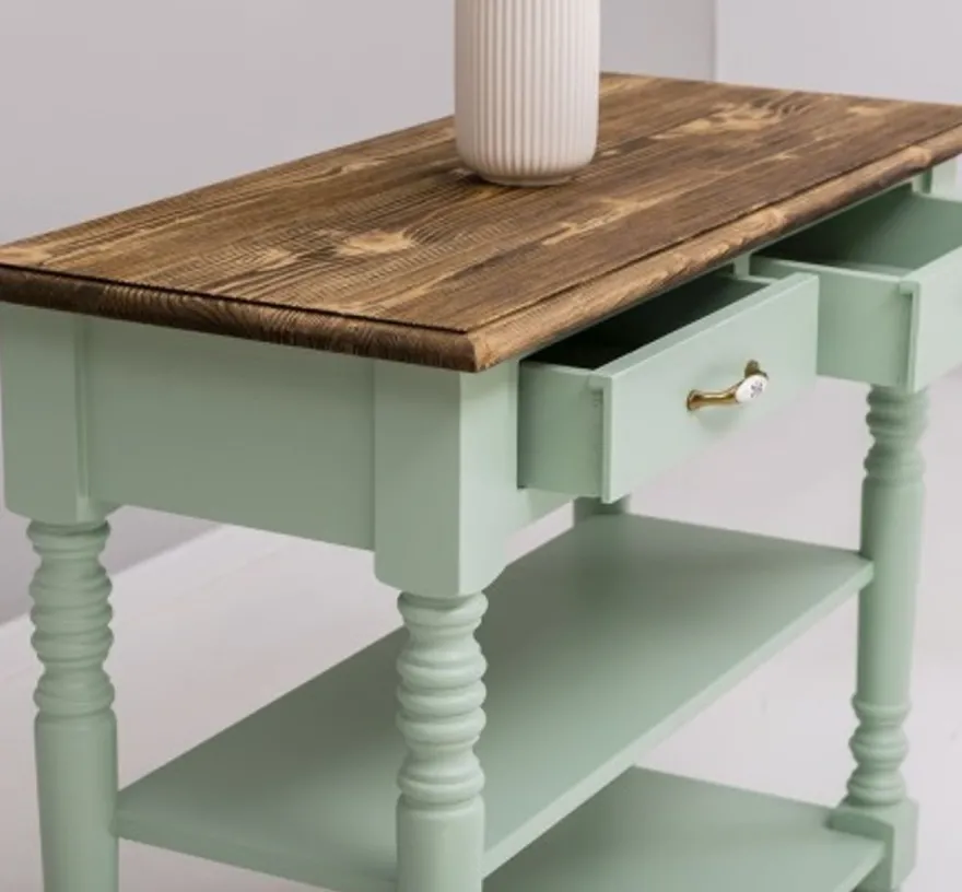 Casa Padrino Konsole im Landhausstil mit 2 Schubladen und 2 Ablagen, 110 x 45 x 89 cm
