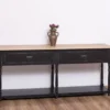 Casa Padrino Konsole im Landhausstil mit 2 Schubladen und Eichenholzplatte, 180 x 45 x 76 cm