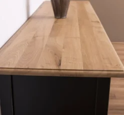 Casa Padrino Konsole im Landhausstil mit 2 Schubladen und Eichenholzplatte, 180 x 45 x 76 cm