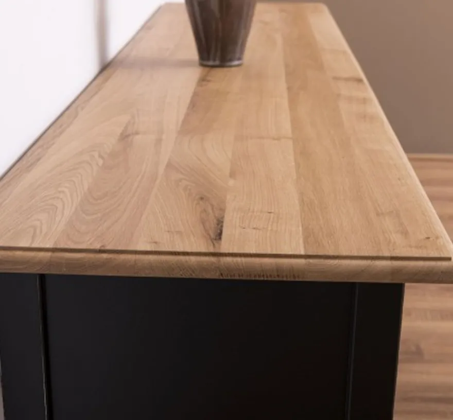 Casa Padrino Konsole im Landhausstil mit 2 Schubladen und Eichenholzplatte, 180 x 45 x 76 cm