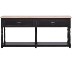 Casa Padrino Konsole im Landhausstil mit 2 Schubladen und Eichenholzplatte, 180 x 45 x 76 cm