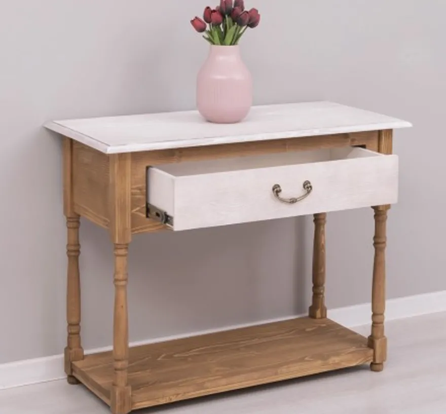 Casa Padrino Konsole im Landhausstil mit 1 Schublade, 96 x 45 x 76 cm