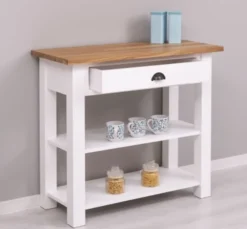 Casa Padrino Konsole im Landhausstil mit 1 Schublade und Eichenholzplatte, 100 x 45 x 89 cm
