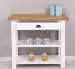 Casa Padrino Konsole im Landhausstil mit 1 Schublade und Eichenholzplatte, 100 x 45 x 89 cm