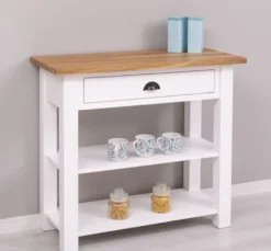 Casa Padrino Konsole im Landhausstil mit 1 Schublade und Eichenholzplatte, 100 x 45 x 89 cm