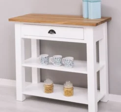 Casa Padrino Konsole im Landhausstil mit 1 Schublade und Eichenholzplatte, 100 x 45 x 89 cm
