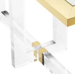 Casa Padrino Konsole / Konsolentisch Gold 140 x 45 x H. 78 cm - Luxus Möbel