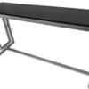 Casa Padrino Konsole Silber / Schwarz 150 x 40 x H. 78 cm - Konsolentisch mit schwarzer Glasplatte