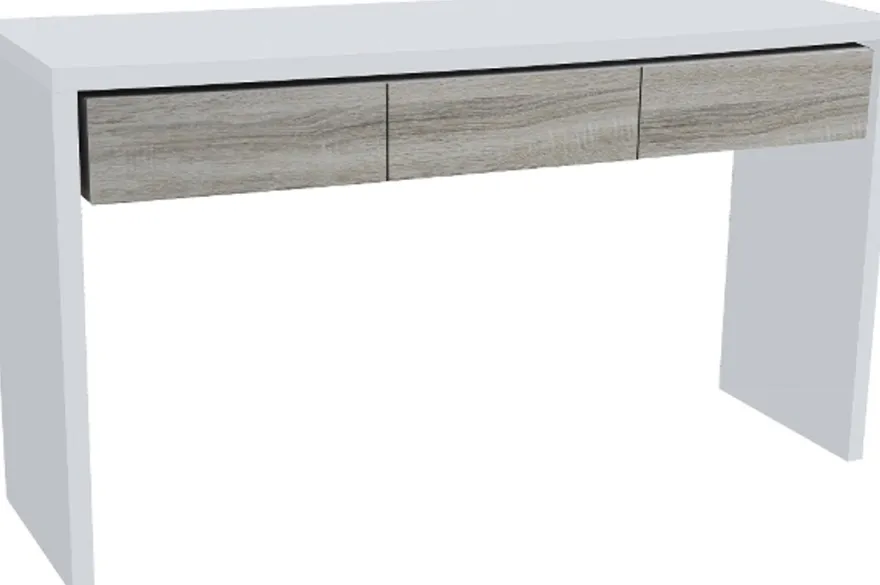 Casa Padrino Konsole Weiß / Naturfarben 154 x 45 x H. 85 cm - Handgefertigte Lack-Konsole mit 3 Holzschubladen