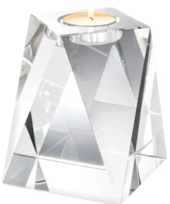 Casa Padrino Kristallglas Teelichthalter 15 x 15 x H. 18 cm - Luxus Deko Accessoires