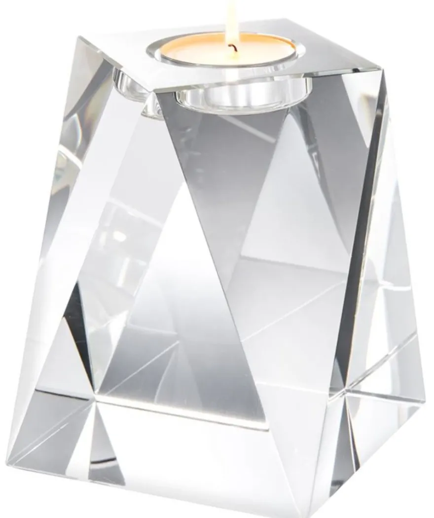 Casa Padrino Kristallglas Teelichthalter 15 x 15 x H. 18 cm - Luxus Deko Accessoires