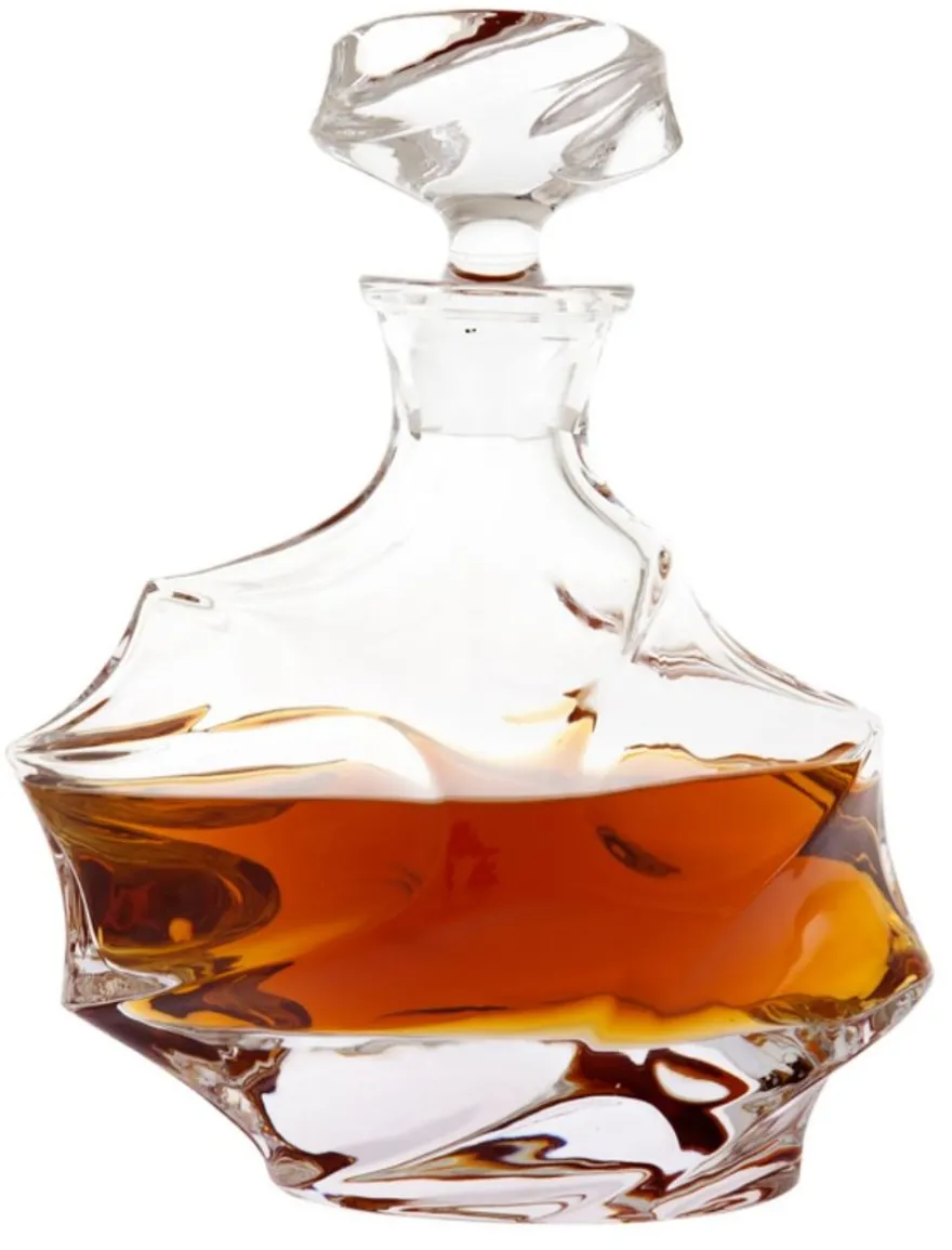 Casa Padrino Kristallglas Whisky Set - 5-teilig mit Karaffe und 4 Gläsern - Klar - 18 x 10,5 x H. 26 cm / 9 x 9 x H. 9,5 cm