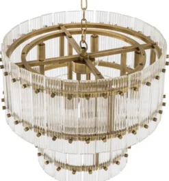 Casa Padrino Kronleuchter Antik Messing Ø 57 x H. 47 cm - Runder Luxus Kronleuchter