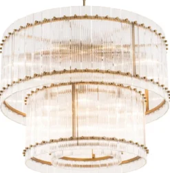 Casa Padrino Kronleuchter Antik Messing Ø 93 x H. 70 cm - Runder Luxus Kronleuchter