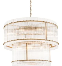 Casa Padrino Kronleuchter Antik Messing Ø 93 x H. 70 cm - Runder Luxus Kronleuchter