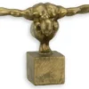 Casa Padrino Kunstharz Dekofigur Turmspringer Athlet Antik Gold 32,1 x 12,4 x H. 20 cm - Wohnzimmer Deko Skulptur - Deko Accessoires