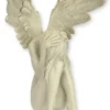 Casa Padrino Kunstharz Dekofigur Engel Creme 12,1 x 19,8 x H. 30,7 cm - Elegante Kunstharz Deko Skulptur - Schreibtisch Deko - Wohnzimmer Deko