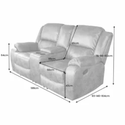 Casa Padrino Kunstleder 2er Kinosessel Antik Braun 188 cm - Wohnzimmer Möbel