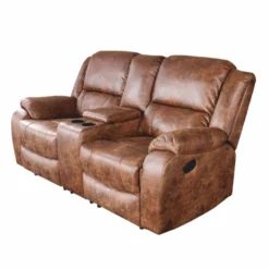 Casa Padrino Kunstleder 2er Kinosessel Antik Braun 188 cm - Wohnzimmer Möbel