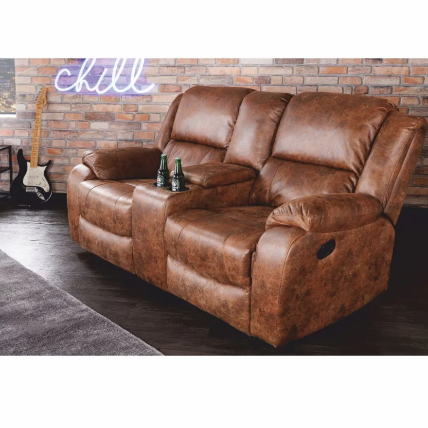Casa Padrino Kunstleder 2er Kinosessel Antik Braun 188 cm - Wohnzimmer Möbel