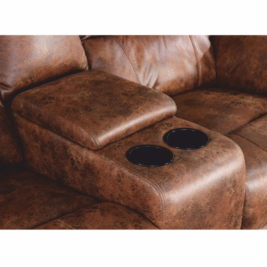 Casa Padrino Kunstleder 2er Kinosessel Antik Braun 188 cm - Wohnzimmer Möbel