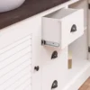 Casa Padrino Landhausstil Badezimmer Set Weiß / Dunkelbraun - 1 Doppelwaschtisch & 2 Wandspiegel - Massivholz Badezimmermöbel im Landhausstil