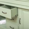Casa Padrino Landhausstil Badezimmer Set Hellgrün - 1 Doppelwaschtisch & 1 Wandspiegel - Landhausstil Badezimmer Möbel