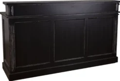 Casa Padrino Landhausstil Barschrank Antik Stil Schwarz 180 x 51 x H. 107 cm - Massives Möbelstück
