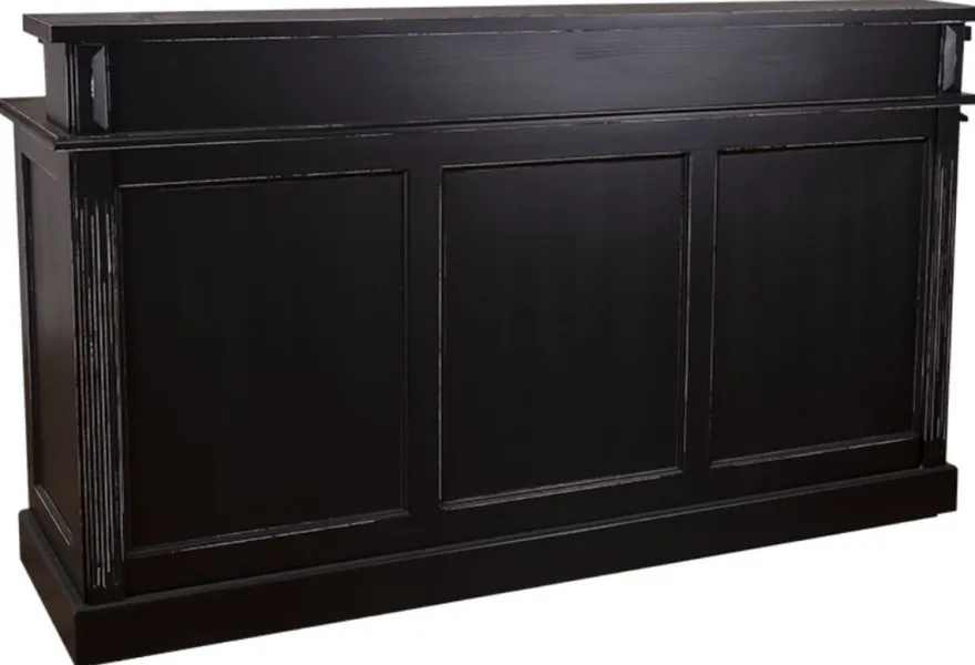 Casa Padrino Landhausstil Barschrank Antik Stil Schwarz 180 x 51 x H. 107 cm - Massives Möbelstück