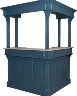 Casa Padrino Landhausstil Bar Theke Antik Blau / Naturfarben 148 x 148 x H. 210 cm - Massivholz Thekentisch - Massivholz Barmöbel - Barmöbel im Landhausstil - Landhausstil Einrichtung