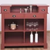 Casa Padrino Landhausstil Bar Theke Bordeauxrot 120 cm - Massive Bar Möbel