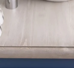 Casa Padrino Landhausstil Badezimmer Set Blau / Hellgrau - 1 Waschtisch & 1 Wandspiegel - Massivholz Badezimmer Möbel im Landhausstil