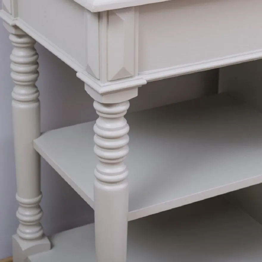 Casa Padrino Landhausstil Badezimmer Set Grau / Naturfarben / Mehrfarbig - 1 Doppelwaschtisch & 1 Wandspiegel - Massivholz Badezimmermöbel im Landhausstil