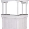 Casa Padrino Landhausstil Bar Theke Weiß / Grau 148 x 148 x H. 210 cm - Massivholz Thekentisch - Massivholz Barmöbel - Barmöbel im Landhausstil - Landhausstil Einrichtung