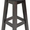 Casa Padrino Landhausstil Barhocker Schwarz / Dunkelbraun H. 80 cm - Gepolsteter Massivholz Barstuhl