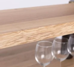 Casa Padrino Landhausstil Bar Theke Hellblau / Naturfarben 180 x 68 x H. 120 cm - Massivholz Thekentisch - Massivholz Barmöbel - Barmöbel im Landhausstil - Landhausstil Einrichtung
