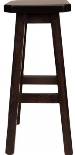 Casa Padrino Landhausstil Barhocker Dunkelbraun H. 80 cm - Massivholz Bar Möbel