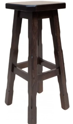 Casa Padrino Landhausstil Barhocker Dunkelbraun H. 80 cm - Massivholz Bar Möbel