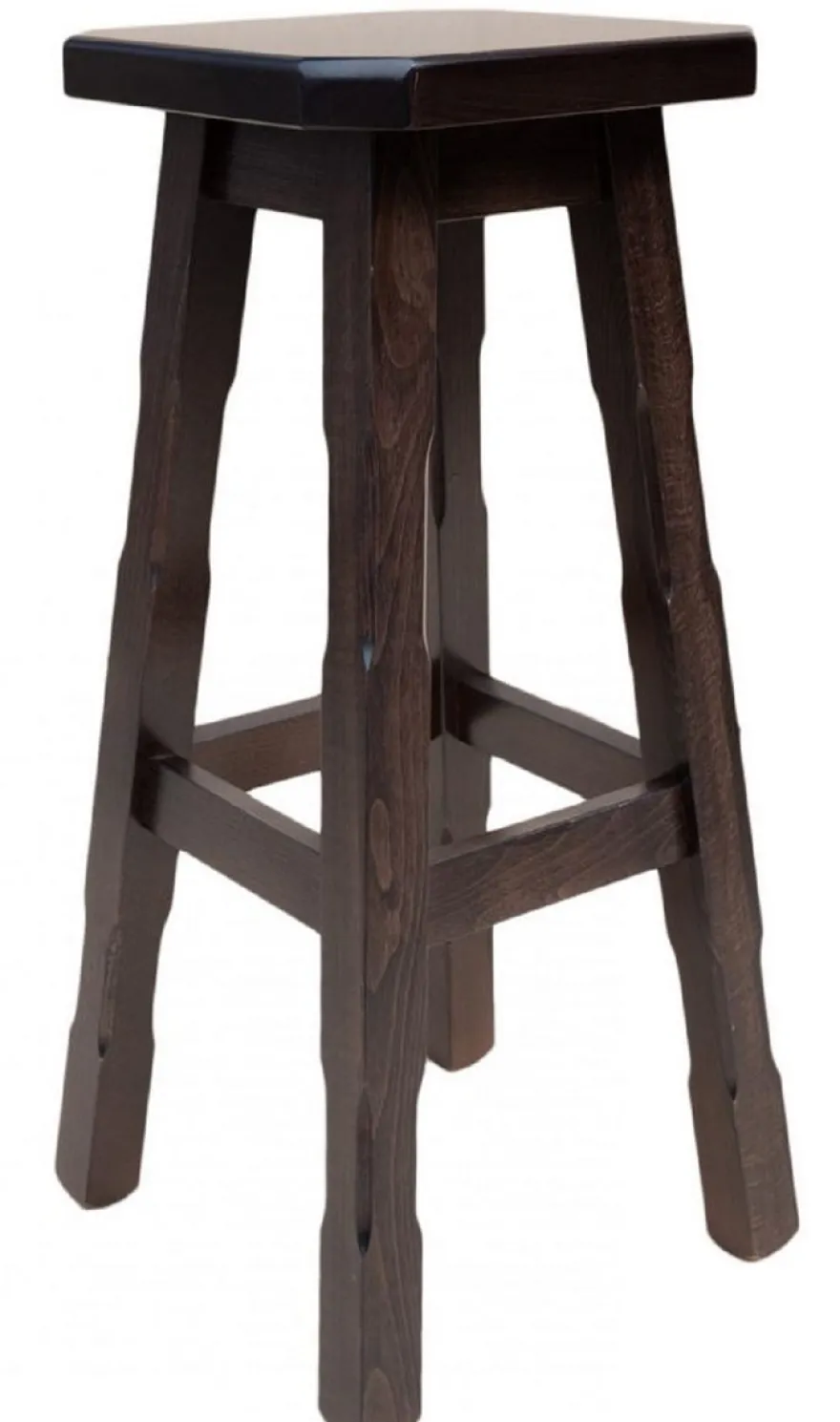 Casa Padrino Landhausstil Barhocker Dunkelbraun H. 80 cm - Massivholz Bar Möbel