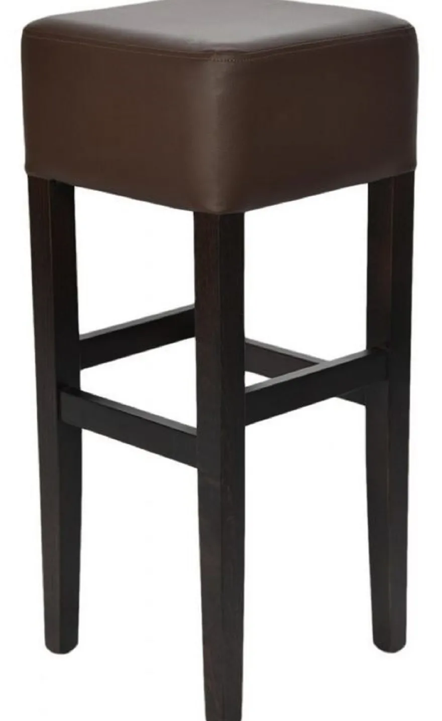 Casa Padrino Landhausstil Barhocker Braun / Schwarz H. 80 cm - Gepolsteter Massivholz Barstuhl