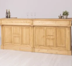 Casa Padrino Landhausstil Bar Theke Naturfarben 240 cm - Landhausstil Barmöbel
